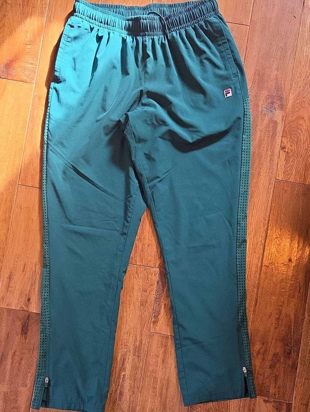 Fila Women's Green Athletic Joggers with Perforated Side Panels